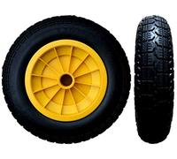 KetoPlastics 14" YELLOW PUNCTURE PROOF WHEELBARROW WHEEL, TRUCK WHEEL, LAUNCHING TROLLEY, CART 3.50/4.00-8 CHOOSE YOUR BORE SIZE (16MM)