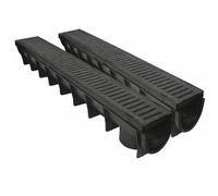 KetoPlastics 2 X Drainage Channel Drain 1M Lengths Linear Storm Drain Channel 14Cm High By 13Cm Wide For Water Rain Storm Shower Wetroom Garden