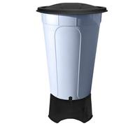 KetoPlastics 210L Grey Water Butt Large Round Waterbutt With Stand - Grey