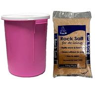 KetoPlastics 25L Pink GRIT BIN with 10KG Brown Rock GRIT Salt ICE Snow