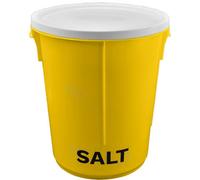 KetoPlastics 25L Yellow Grit Salt Bin 43Cm With Lid For De-Icing Salt Or Grit For Driveway, Path And Patio
