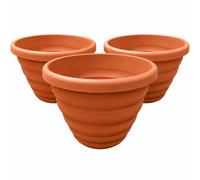 KetoPlastics 3 x 40cm Beehive Round Planters Large Plastic Plant Pots