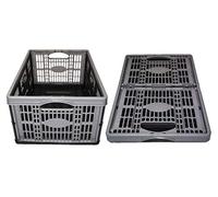 KetoPlastics 32L BLACK AND SILVER PLASTIC FOLDING CRATES, FOLDING CRATE, FOLDING STORAGE BOX, ORGANISATION, STORAGE BASKET, TOYS, BOOKS, PAPERWORK, OFFICE (5)