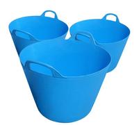 KetoPlastics 3X 42L Garden Home Flexible Tub Container Bucket Flexitub Made In The Uk 42 Litre Blue