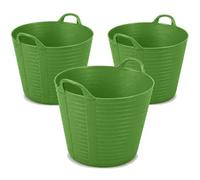 KetoPlastics 3X 42L Garden Home Flexible Tub Container Bucket Flextub Made In The Uk 42 Litre Lime Green