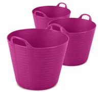 KetoPlastics 3X 42L Garden Home Flexible Tub Container Bucket Flextub Made In The Uk 42 Litre Pink