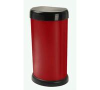 KetoPlastics 42L 42 litre KITCHEN BIN MODA TOUCH TOP LID, PLASTIC, STYLISH BIN WITH FLAT BACK (RED)