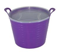 KetoPlastics 42L PURPLE FLEXI TUB WITH LID, TRUG, FEEDING BUCKET, WATER BUCKET, GARDEN, FLEXIBLE