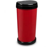 KetoPlastics 42L Red Touch Top Kitchen Bin Plastic Waste Bin | Flat Back & Touch Top Lid for Rubbish or Recycling