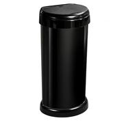 KetoPlastics 42L Touch Top Kitchen Bin Black Slim Flat Back Design | Rubbish Waste Bin Fits Standard 50L Liners, Durable Plastic Moda Bin