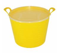 KetoPlastics 42L YELLOW FLEXI TUB WITH LID, TRUG, FEEDING BUCKET, WATER BUCKET, GARDEN, FLEXIBLE