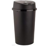 KetoPlastics 45 Litre Touch Bin for Home, Garden, Office, School, Kitchen, Bathroom - Portable Pedal Bin With Removable Lid in All Black