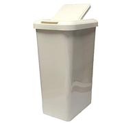 KetoPlastics 45 Litre Touch Top Kitchen Bin Rubbish Paper Waste Can Dustbin Rectangle Plastic (Cream)