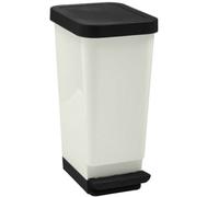KetoPlastics 45L Cream Kitchen Pedal Bin Step-On Plastic Waste Bin With Lid