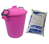 KetoPlastics 50L coloured grit bin with 10kg rock salt (PINK)
