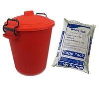 KetoPlastics 50L coloured grit bin with 10kg rock salt (RED)