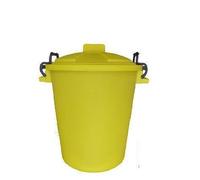 KetoPlastics 50L PLASTIC HANDLE YELLOW Garden Storage Dustbin Bin 50 Litre Refuse HEAVY DUTY
