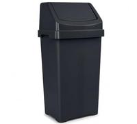 KetoPlastics 50L Swing Bin with Removable Lid Made in UK (Midnight Black) | Choose from Five Colours; Easy-Clean Surface; Household Waste & Recycling; Contemporary Design