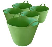 KetoPlastics 5X 42L Garden Home Flexible Tub Container Bucket Flextub Made In The Uk 42 Litre Lime Green