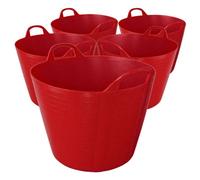 KetoPlastics 5X 42L Garden Home Flexible Tub Container Bucket Flextub Made In The Uk 42 Litre Red