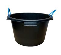 KetoPlastics 65 Litre Black Heavy Duty Plasterers Mixing Cement Muck Water Tub/Bucket Storage Bucket with Rope Handles