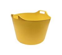 KetoPlastics 76 LITRE EXTRA LARGE Heavy Duty Flexi Tub Garden Home Flexible Colour Plastic Storage Container Bucket Flex Tub- MADE IN U.K (YELLOW)