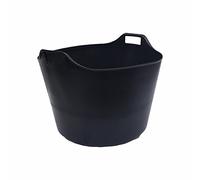 KetoPlastics 76 LITRE EXTRA LARGE Heavy Duty Flexi Tub Garden Home Flexible Colour Plastic Storage Container Bucket Flex Tub- MADE IN U.K (BLACK)
