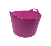 KetoPlastics 76 LITRE EXTRA LARGE Heavy Duty Flexi Tub Garden Home Flexible Colour Plastic Storage Container Bucket Flex Tub- MADE IN U.K (PINK)