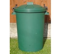 KetoPlastics 80/85 Litre Green Bin With Lockable Handles (Made In The U.K)