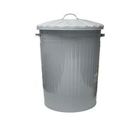 KetoPlastics 90 Litre Coloured Metal Dustbin Waste Bin Recycling Ideal for Indoor and Outdoor Animal Feed (Grey)