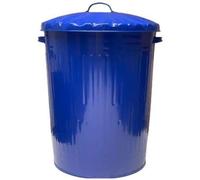 KetoPlastics 90L COLOURED METAL DUSTBIN WASTE BIN RECYCLING IDEAL FOR INDOOR AND OUTDOOR, ANIMAL FEED (DARK BLUE)