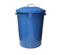 KetoPlastics 90L COLOURED METAL DUSTBIN WASTE BIN RECYCLING IDEAL INDOOR AND OUTDOOR, ANIMAL FEED (BLUE)