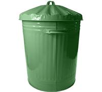 KetoPlastics 90L Retro Bin Vintage Style Metal Dustbin with Lid Suitable for Indoor or Outdoor - Classic Bin Steel Dustbin - Sage Green - 90 Litre