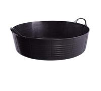 KetoPlastics Black 35 Litre Large Shallow Flexible 2-Handled Recycled Tub Dog Pool, Bath