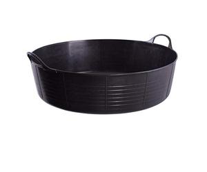KetoPlastics Black 35 Litre Large Shallow Flexible 2-Handled Recycled Tub Dog Pool, Bath