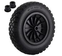 KetoPlastics BLACK PU 14" Puncture Proof Solid Industrial Wheelbarrow Wheel Tyre 3.50-8