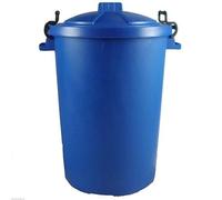 KetoPlastics BLUE OUTDOOR PLASTIC WASTE BIN, TRASH CAN, RUBBISH, HEAVY DUTY COLOURED DUSTBIN 85L