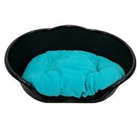 KetoPlastics DOG BED BLACK PLASTIC WITH TEAL CUSHION/EXTRA LARGE HEAVY DUTY PET BED - DOG/CAT/ANIMAL/SLEEP/BASKET