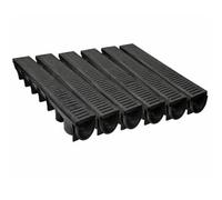 KetoPlastics Drainage Channel Drain 1M Lengths Linear Storm Drain Channel 14Cm High By 13Cm Wide Drainage Pack Of 6