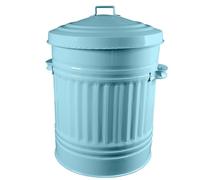 KetoPlastics Duck Egg Blue Bin with Dustbin Lid - Retro Style Bin for the Home, Kitchen Rubbish, Waste, Outdoor/Indoor Bin, Animal Feed or Pet Food Bin - 30L