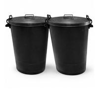 KetoPlastics Dustbin 110 L, Large Dustbin for Garden with Heavy-Duty Weather Resistant and Food-Grade Material, Trash Can Garbage Bin With 2 Clip Locking Lid for Indoor & Outdoor Waste, Pack of 2