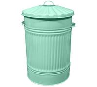 KetoPlastics Extra Large Bin Sage Green Metal Bin For Animal Feed, Rubbish Waste Or Storage - 130L
