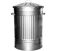 KetoPlastics Extra Large Metal Bin with Dustbin Lid Strong Galvanised 130 Litre Bin Ideal for the Home, Kitchen Rubbish, Waste, Outdoor Bin, Indoor Bin, Animal Feed, Pet Food Bin - 130L