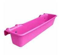 KetoPlastics Hook Over Feeder Horse Cattle Goat Manger Mountable Livestock Feed Bucket Trough - Pink - 50 Litre