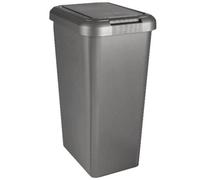 KetoPlastics Kitchen Bin Touch And Lift Rectangle Swing Bin As A Kitchen Waste Rubbish Recycle Bin 45L - Platinum Silver Grey
