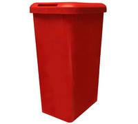 KetoPlastics Kitchen Bin Touch And Lift Rectangle Swing Bin As A Kitchen Waste Rubbish Recycle Bin 45L - Red