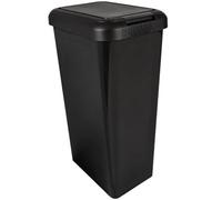 KetoPlastics Kitchen Bin Touch And Lift Rectangle Swing Bin Waste Rubbish Recycle Bin 45L - Black