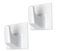 KetoPlastics Large Self Adhesive Hook Strong Stick On Hook 50mm X 50mm White Plastic Hook - Pack Of 2 For Blinds And More