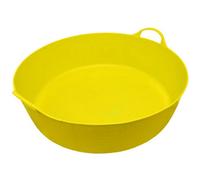 KetoPlastics Large Shallow Flexi Tub Bucket 35L For Home, Garden, Equestrian Stable And Workplace Flexible Bulk Container (Yellow)