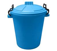 KetoPlastics Medium Plastic Coloured Bin Waterproof Rodent Proof Ideal for Outdoors Garden Animal Feed and Storage with Locking Lid 50L, Light Blue Feed Bin